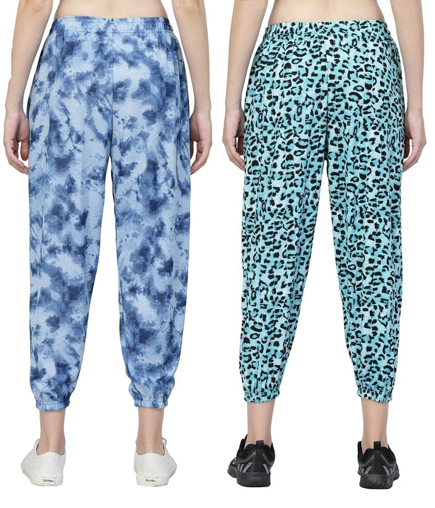 UZARUS Printed Joggers Trackpant Night Dress Lounge Wear Printed Pyjama/Pyjami for Women and Girls Combo - (Pack of 2)