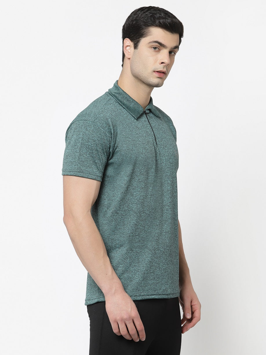 UZARUS Men's Dry Fit Sports Gym Polo T-Shirt