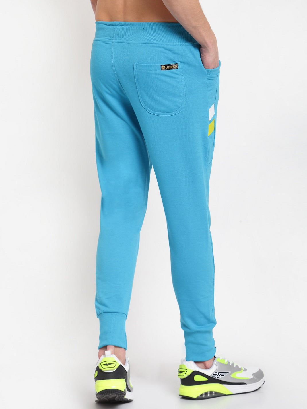 UZARUS Men's Cotton Joggers 2 Zippered Pockets
