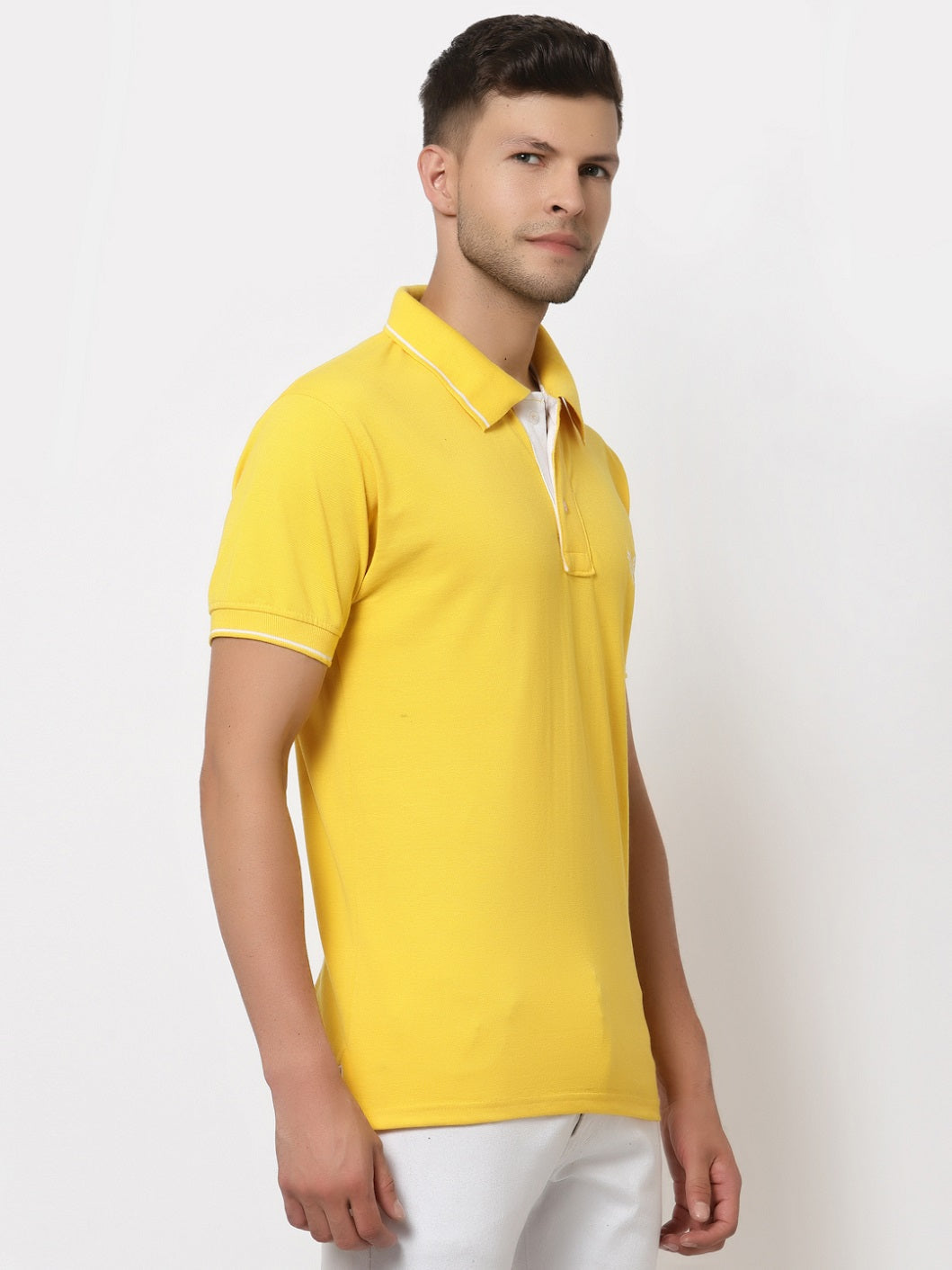 Men's Solid Cotton Regular Fit Polo T-Shirt