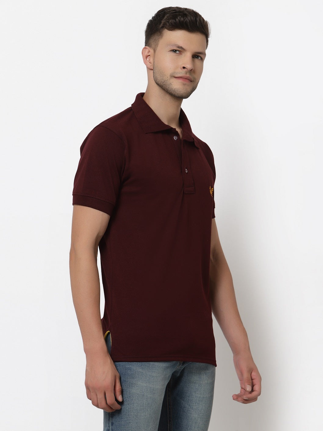 Men's Solid Cotton Regular Fit Polo T-Shirt