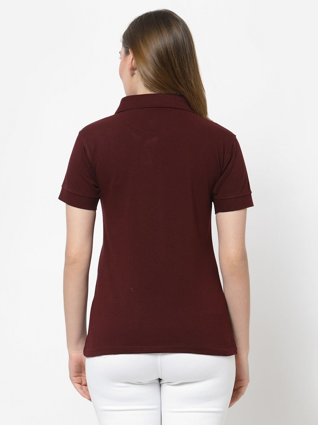 UZARUS Women's Cotton Polo Collar Neck T-Shirt Top