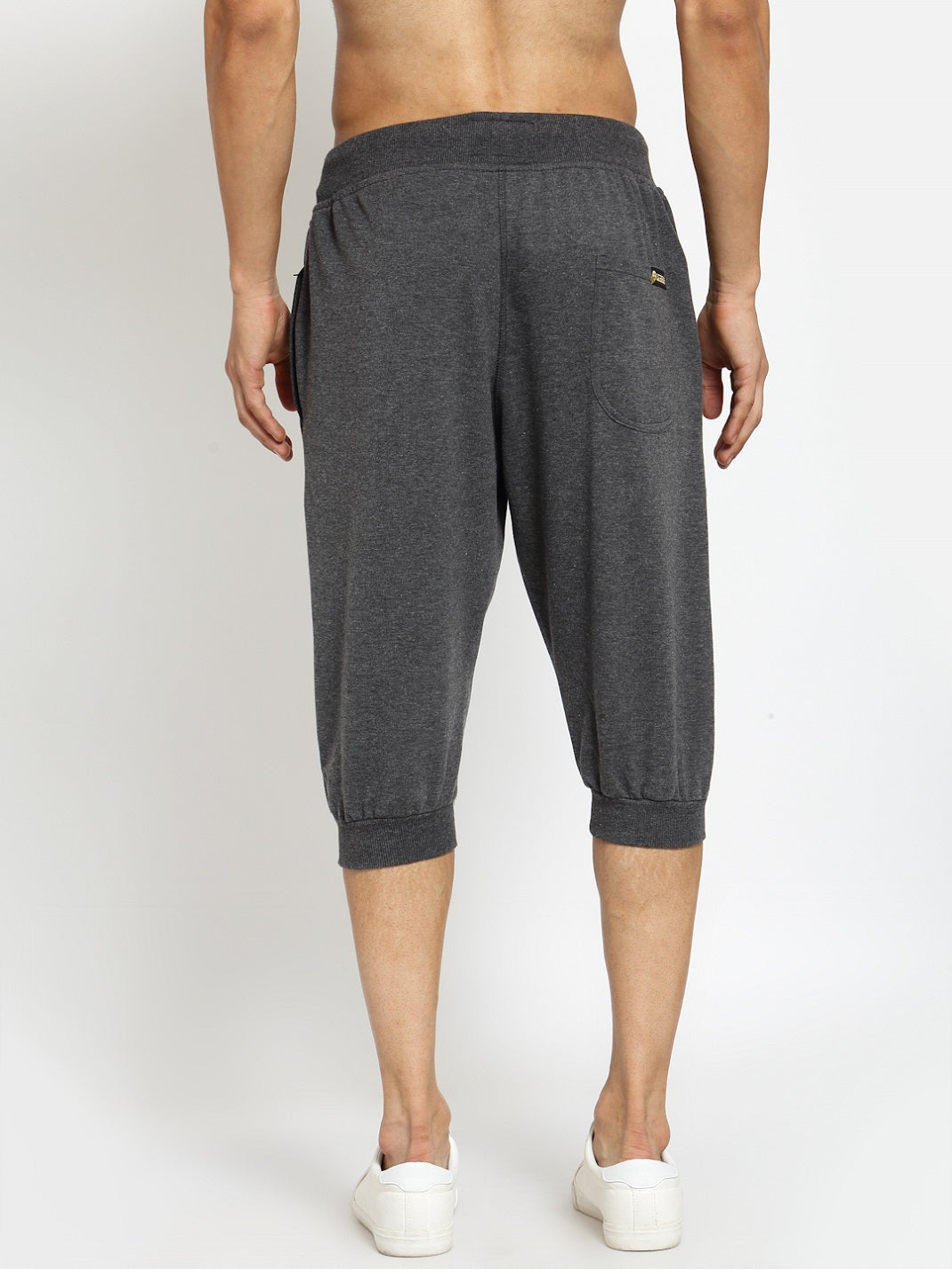 Men's Cotton Three Fourth Capri Shorts With Two Zippered Pockets