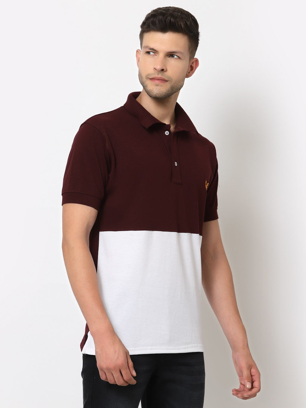Men's Solid Cotton Regular Fit Polo T-Shirt
