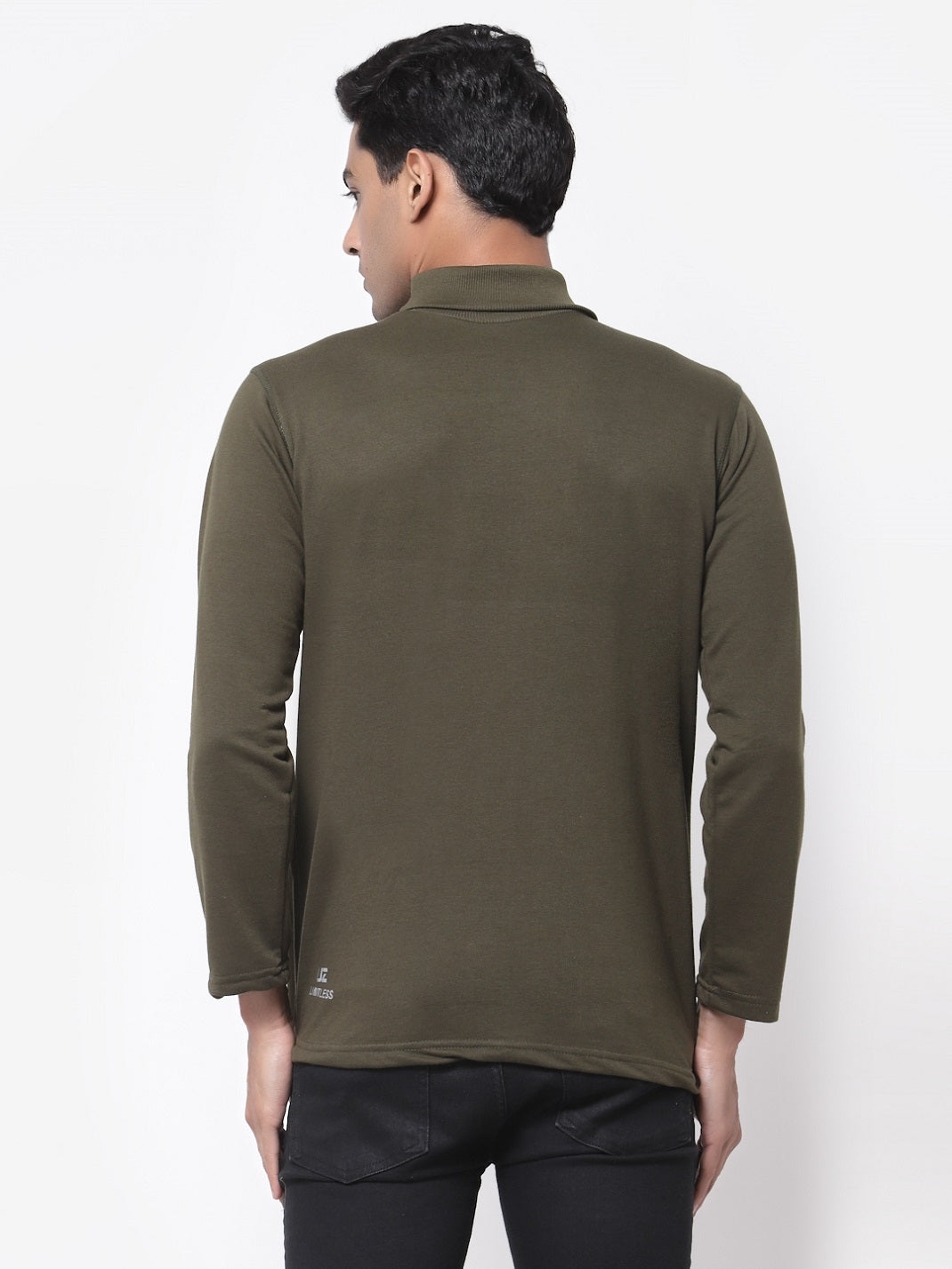 Men's Cotton Solid Full Sleeve Turtle Neck T Shirt for Men