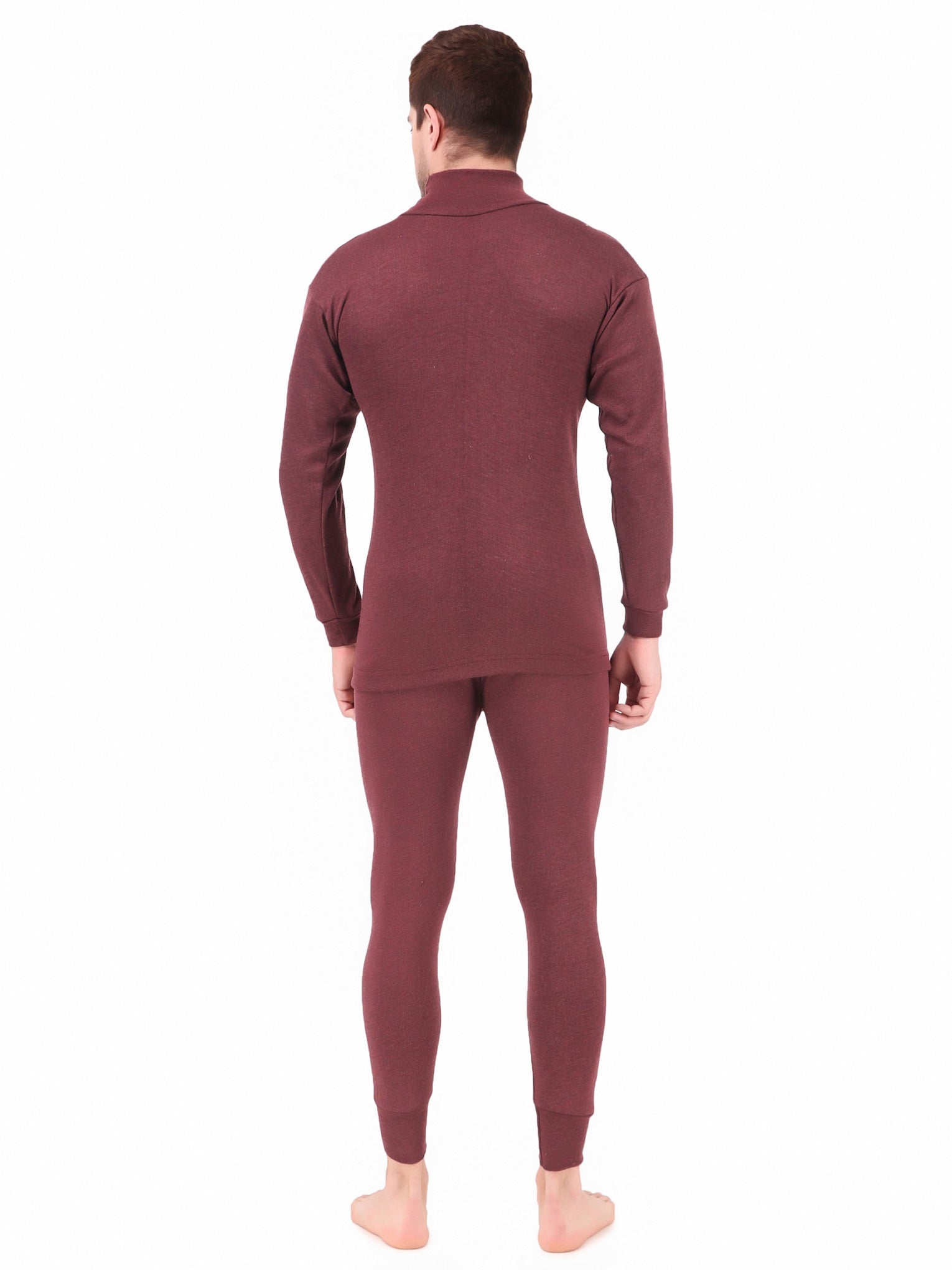 MEN'S SOLID HIGH NECK THERMAL WEAR TOP AND BOTTOM SET