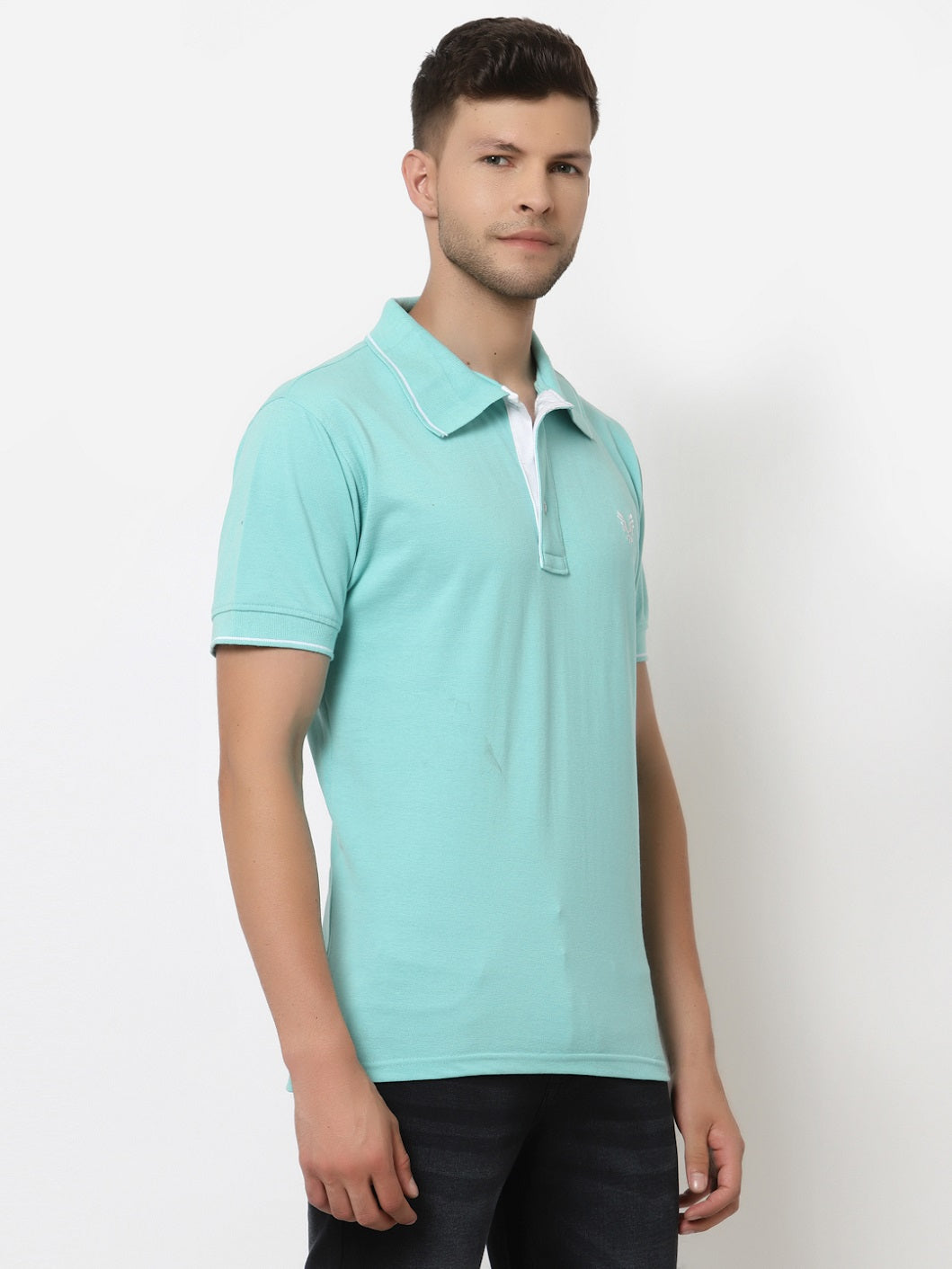 Men's Solid Cotton Regular Fit Polo T-Shirt