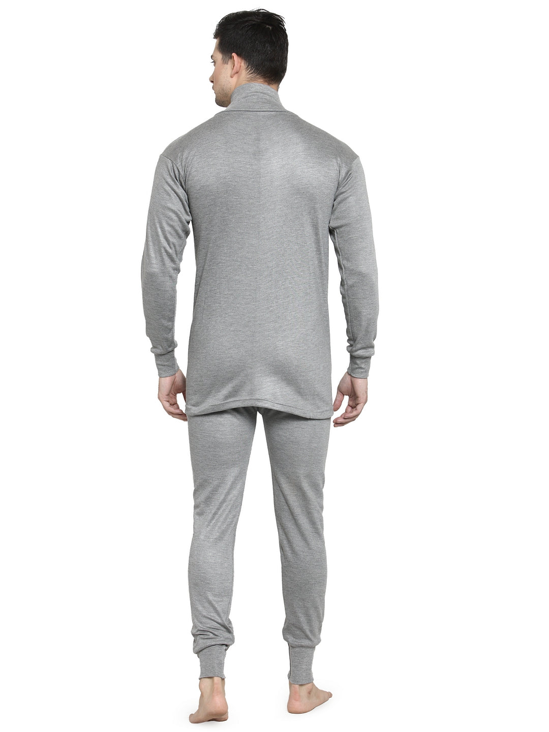 MEN'S SOLID HIGH NECK THERMAL WEAR TOP AND BOTTOM SET
