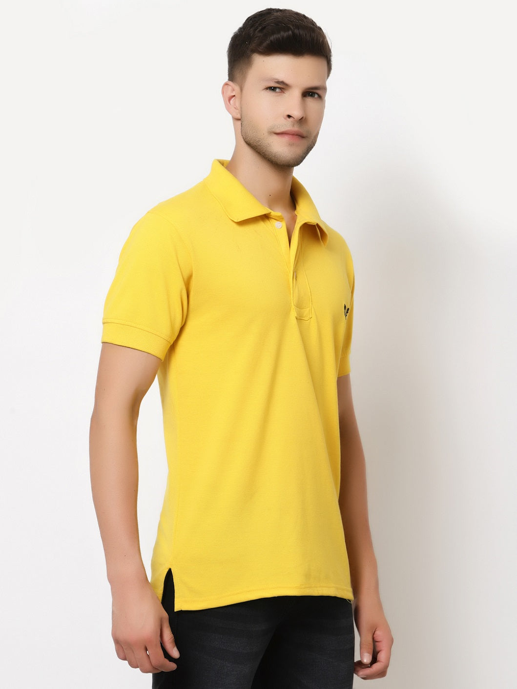 Men's Solid Cotton Regular Fit Polo T-Shirt