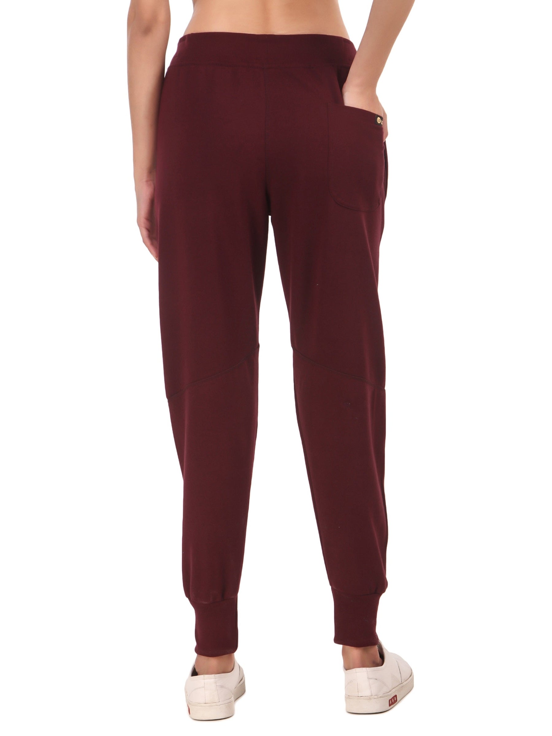 Women's Cotton Slim Fit Joggers Track Pants with 2 Zippered Pockets