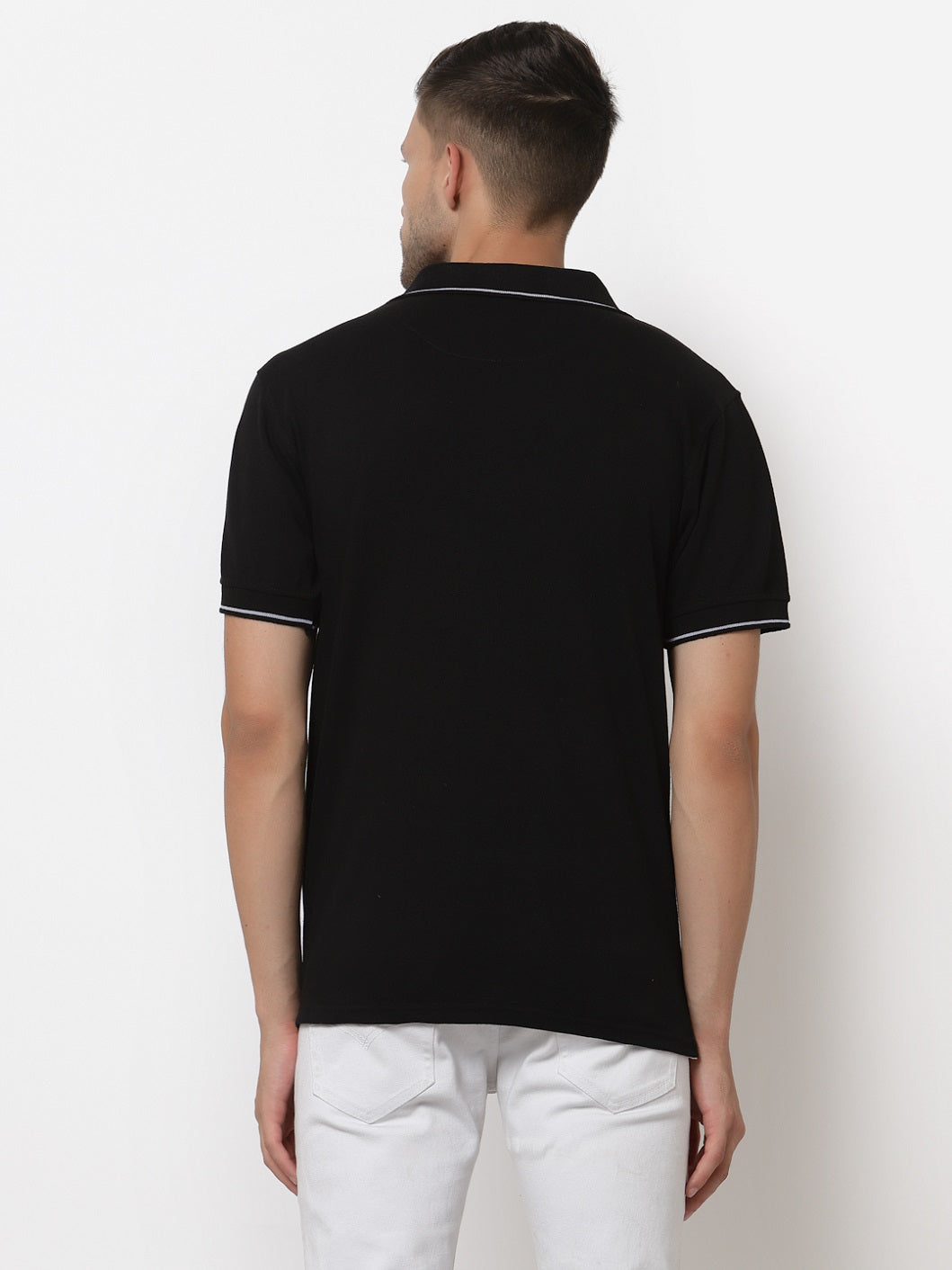 Men's Solid Cotton Regular Fit Polo T-Shirt