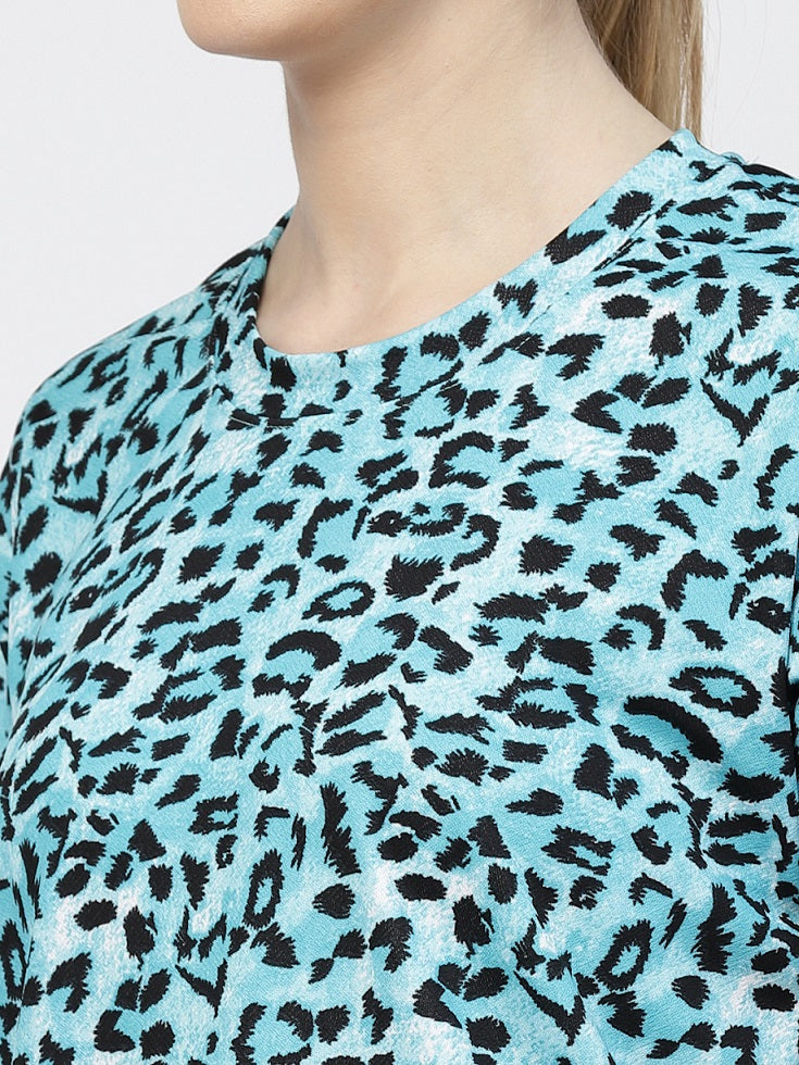 UZARUS Short Night Suit Set for Women|Animal Print Tie-Dye Night Suit Set| Half Sleeve Nights Dress| Round Neck Women Pajama Set| Printed Short Night Dress| Women's Regular Shorts Set