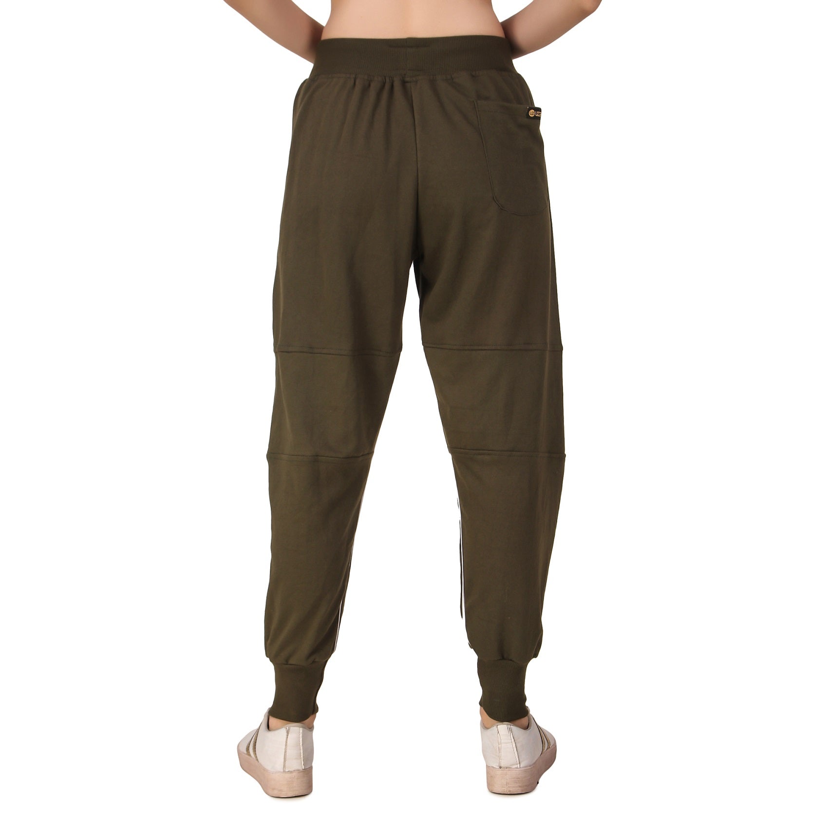 Women's Cotton Slim Fit Joggers Track Pants with 2 Zippered Pockets