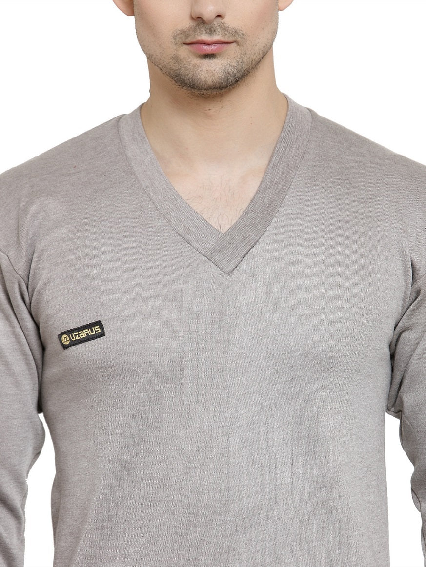 MEN'S SOLID V-NECK THERMAL TOP