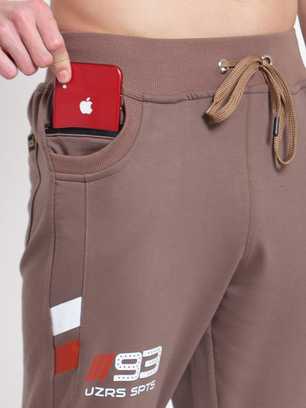 UZARUS Men's Cotton Joggers 2 Zippered Pockets