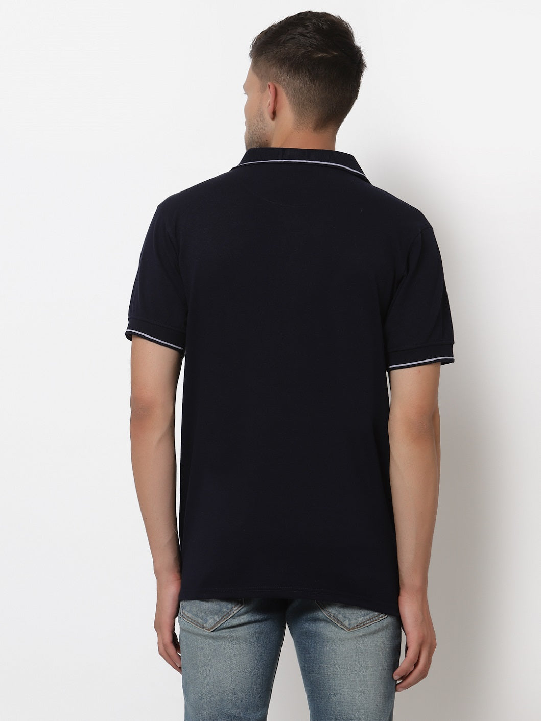 Men's Solid Cotton Regular Fit Polo T-Shirt
