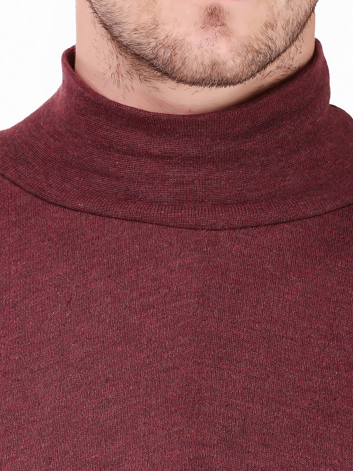 MEN'S SOLID HIGH NECK THERMAL WEAR TOP