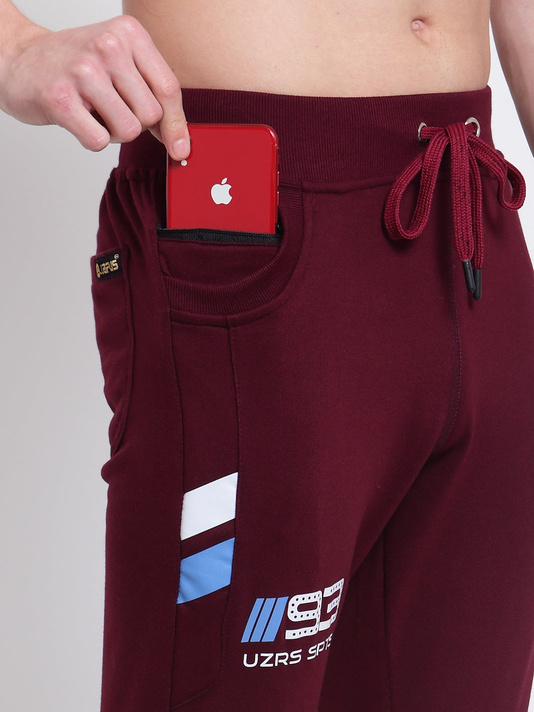 UZARUS Men's Cotton Joggers 2 Zippered Pockets