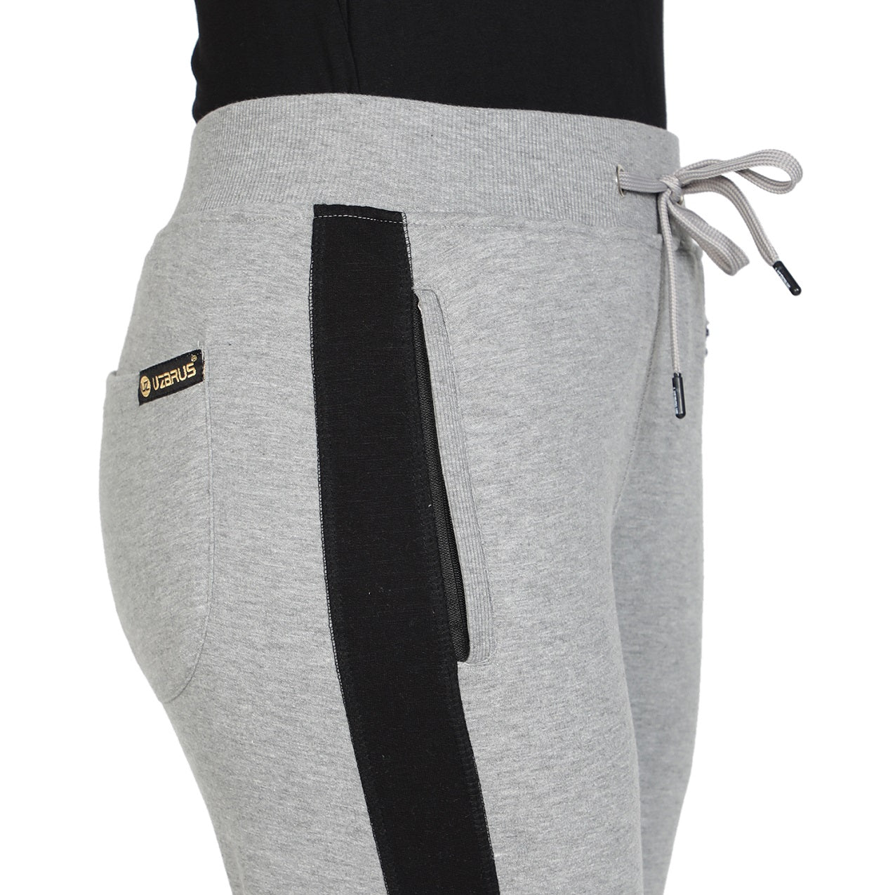 Women's Cotton Slim Fit Joggers Track Pants with 2 Zippered Pockets
