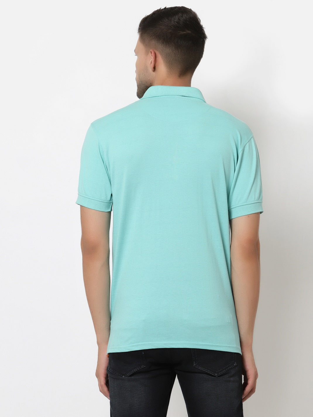 Men's Solid Cotton Regular Fit Polo T-Shirt