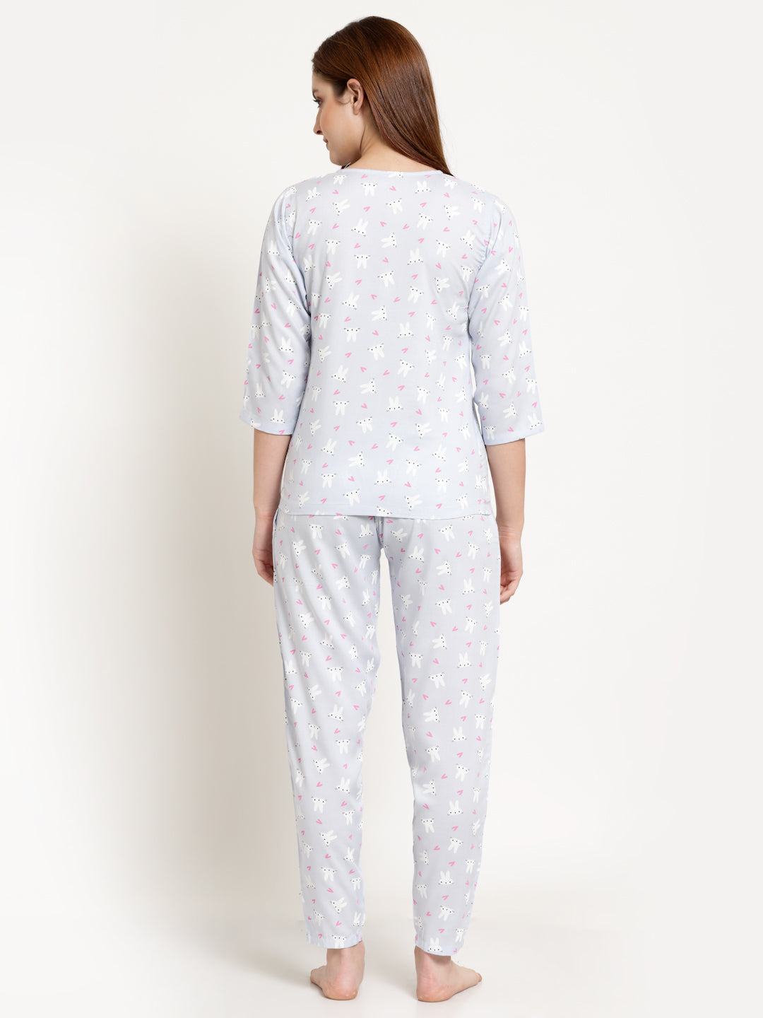 Uzarus Women's Cotton Printed Night Suit Set of Top & Pyjama