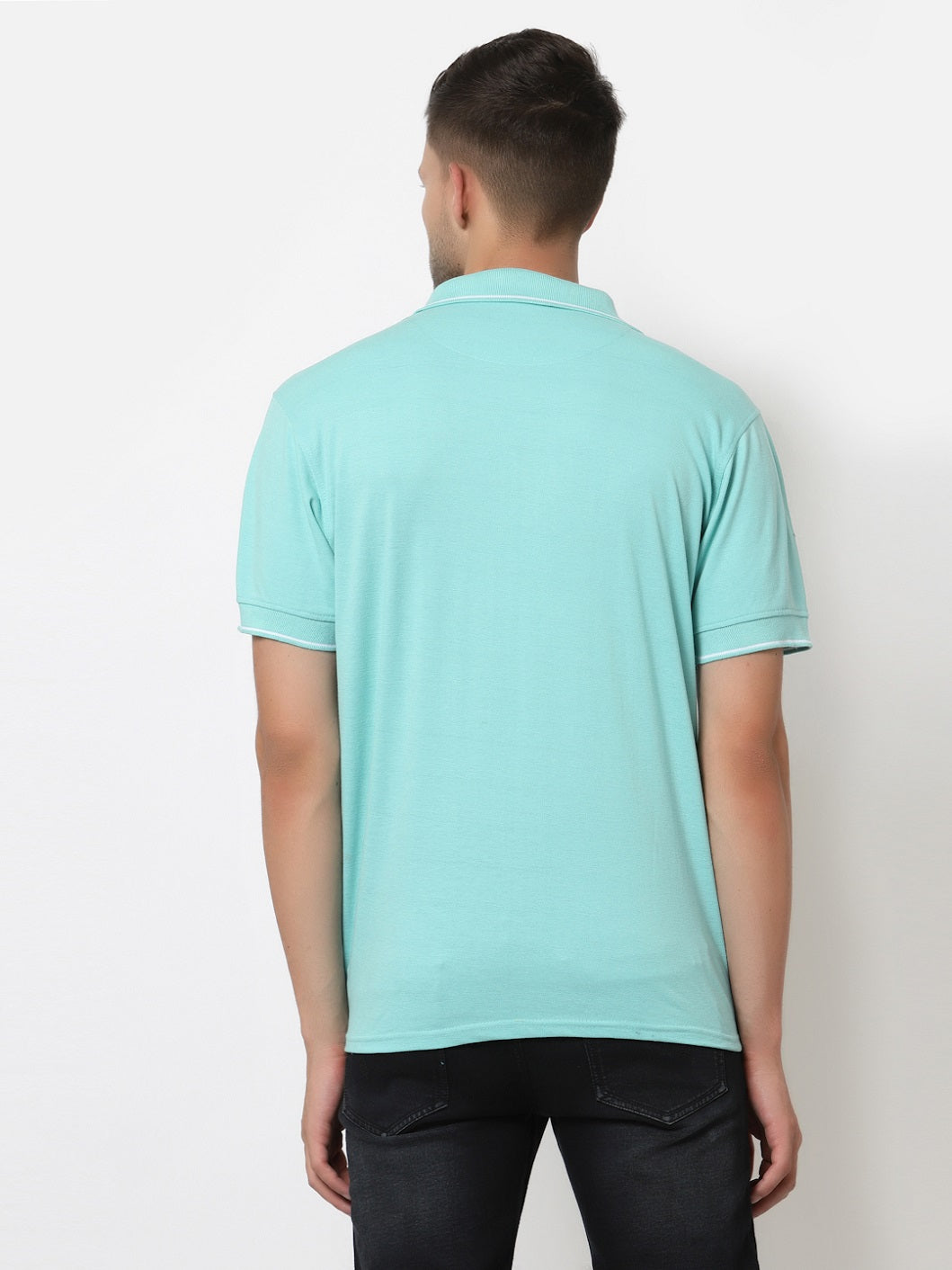 Men's Solid Cotton Regular Fit Polo T-Shirt