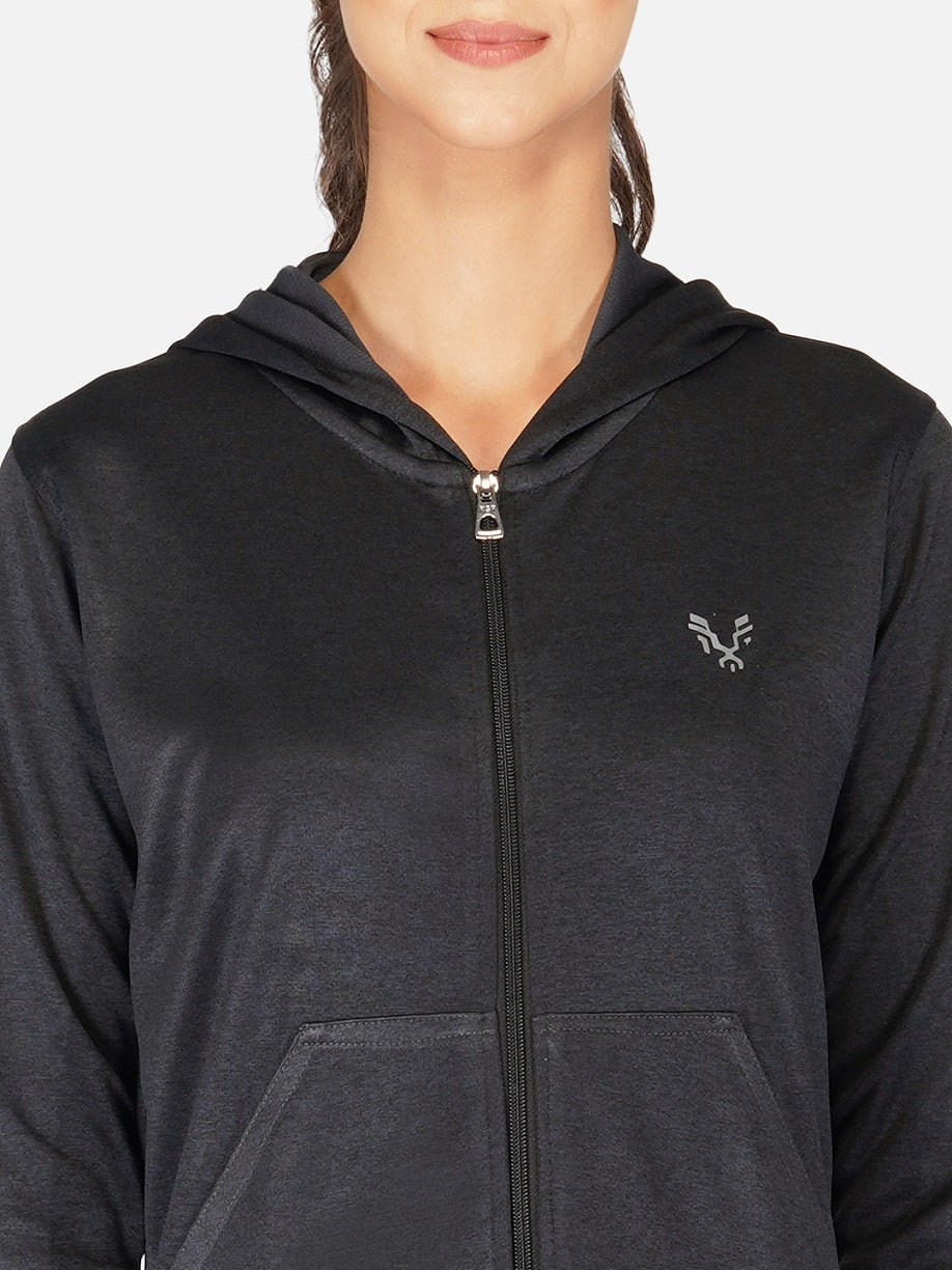 Uzarus Women's Hooded Sports Gym Training Jacket