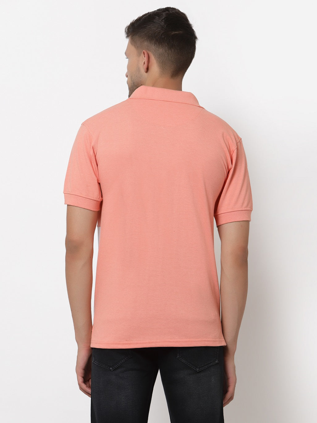 Men's Solid Cotton Regular Fit Polo T-Shirt