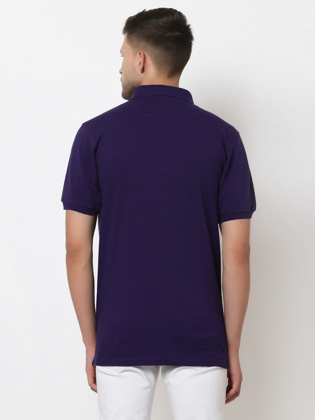 Men's Solid Cotton Regular Fit Polo T-Shirt