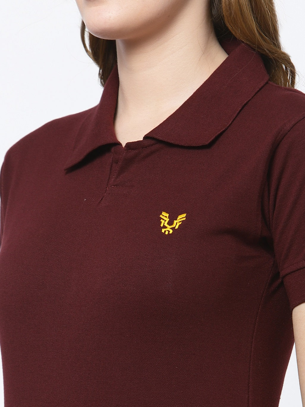 UZARUS Women's Cotton Polo Collar Neck T-Shirt Top
