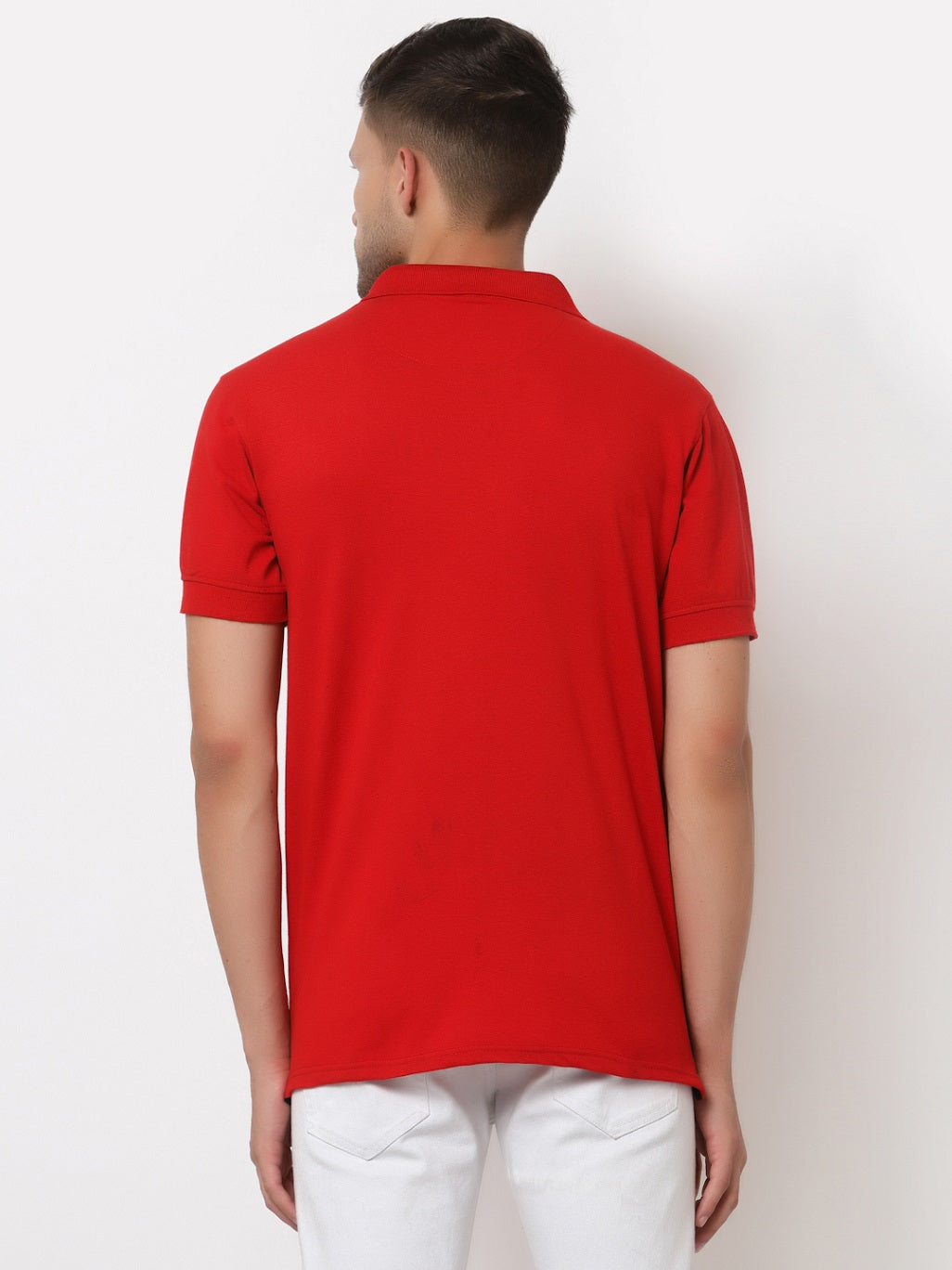 Men's Solid Cotton Regular Fit Polo T-Shirt