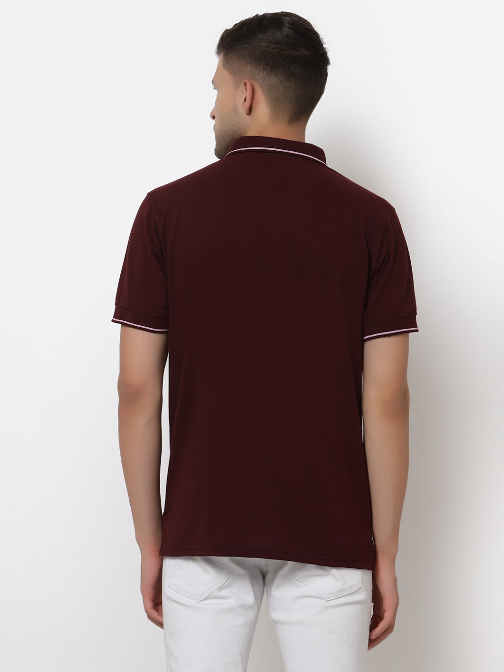Men's Solid Cotton Regular Fit Polo T-Shirt