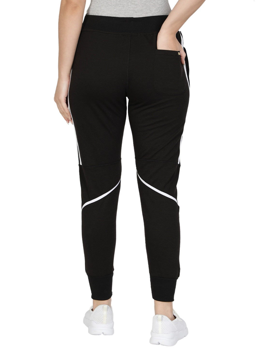 Women's Cotton Slim Fit Joggers Track Pants with 2 Zippered Pockets