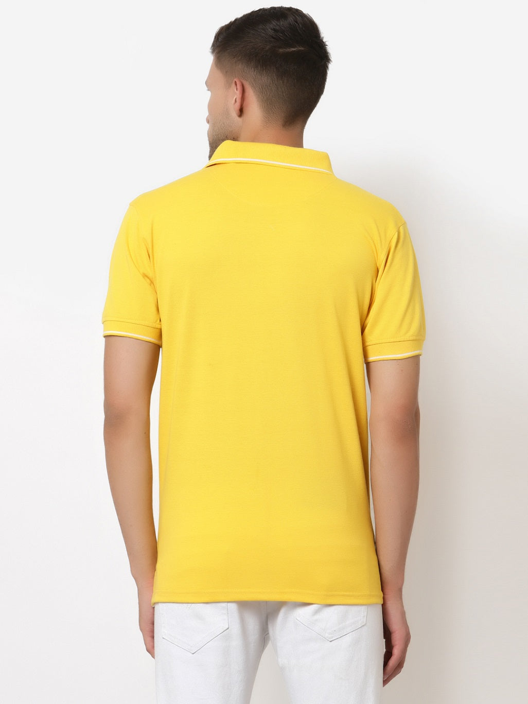 Men's Solid Cotton Regular Fit Polo T-Shirt