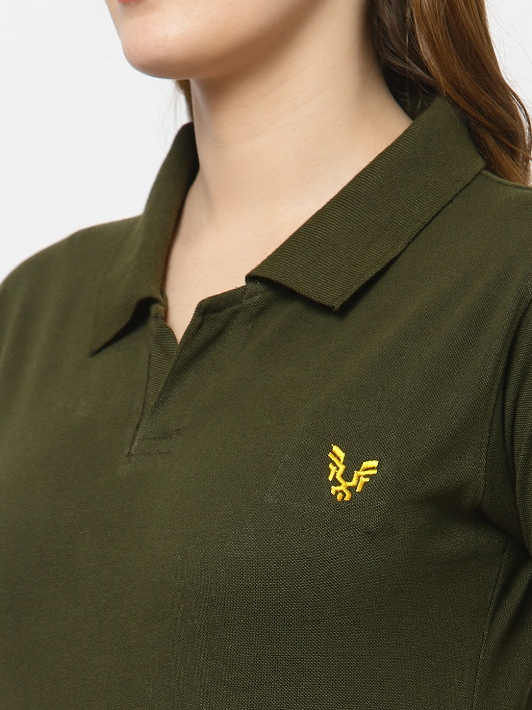 UZARUS Women's Cotton Polo Collar Neck T-Shirt Top