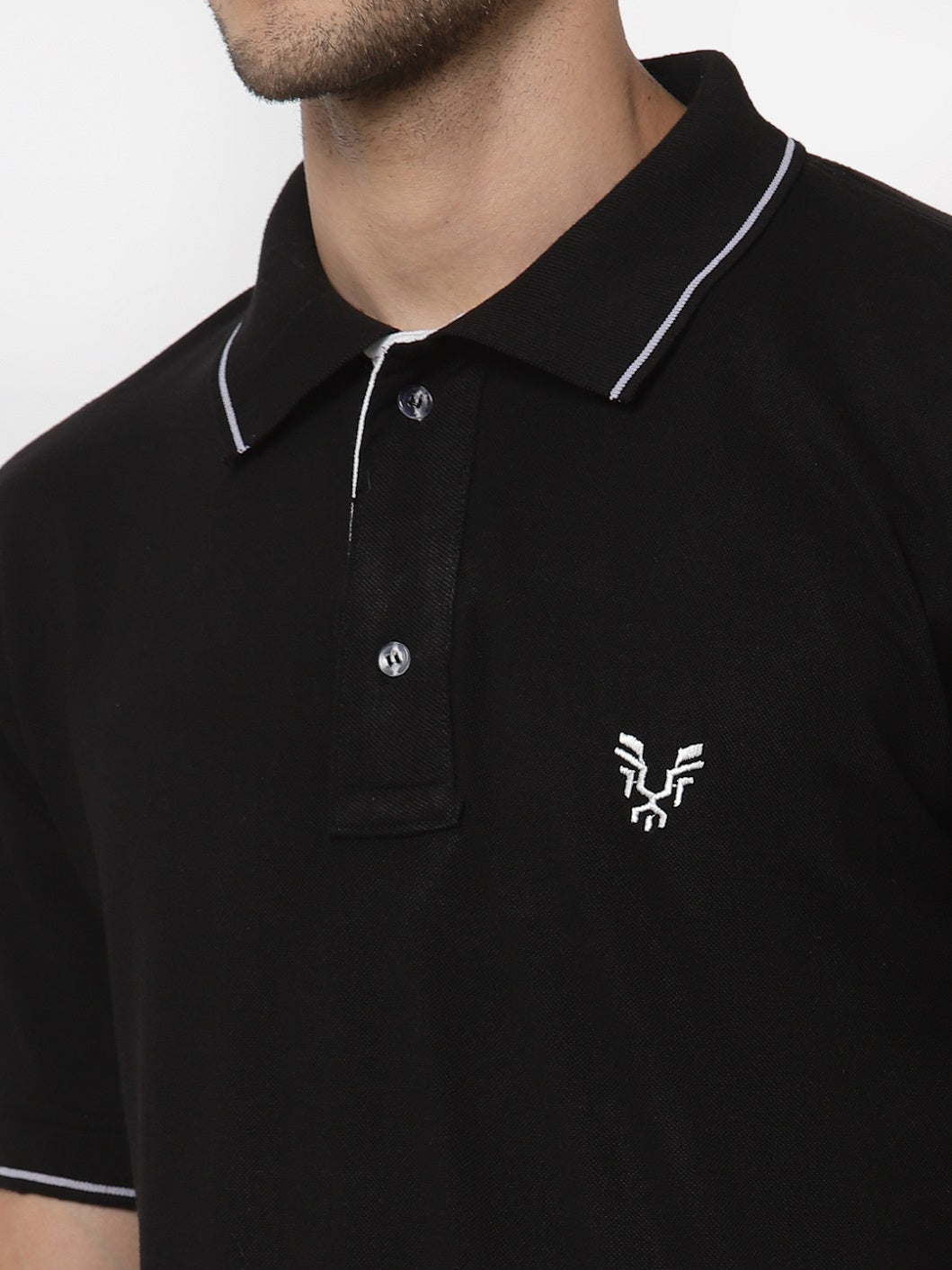 Men's Solid Cotton Regular Fit Polo T-Shirt