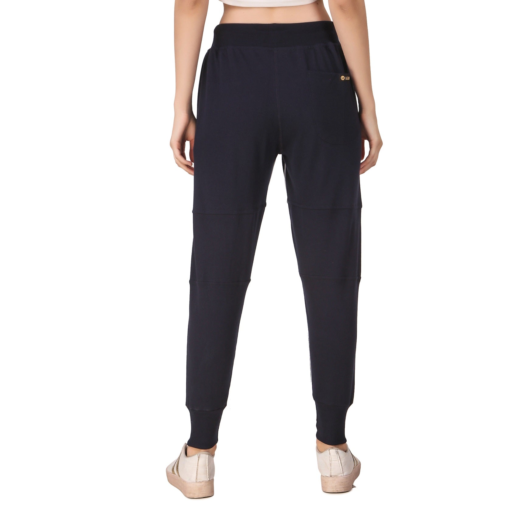Women's Cotton Slim Fit Joggers Track Pants with 2 Zippered Pockets