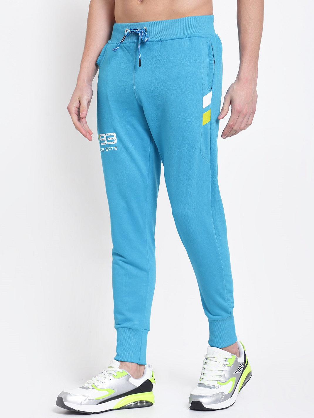 UZARUS Men's Cotton Joggers 2 Zippered Pockets