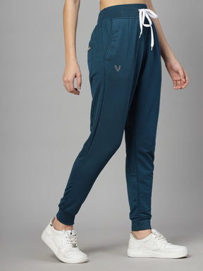 Women's Cotton Regular Fit Joggers Track Pants with 2 Pockets