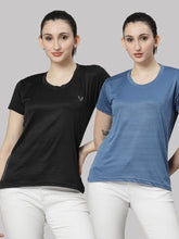 UZARUS Women's Comfort Active Fit Workout Top Sports Gym T-Shirt (Pack Of 2)