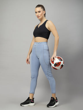 UZARUS Gym wear Premium Active wear 4 way Leggings Workout Pants with Side Pockets/Stretchable Tights/Highwaist Sports Fitness Yoga Track Pants for Women & Girls