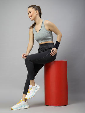 UZARUS Gym wear Premium Active wear 4 way Leggings Workout Pants with Side Pockets/Stretchable Tights/Highwaist Sports Fitness Yoga Track Pants for Women & Girls