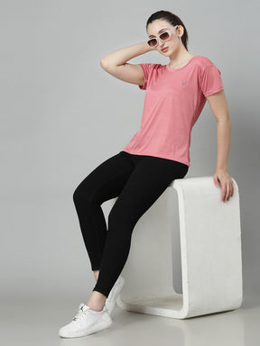 UZARUS Women's Comfort Active Fit Workout Top Sports Gym T-Shirt (Pack Of 2)