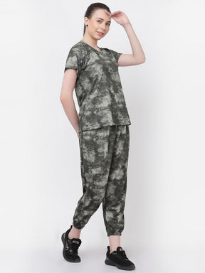 Uzarus Pajama Set for Woman| Animal Print Tie-Dye Night Suit Set| Lounge Wear| Full Pair Set for Women| Outfit for Girls| Nightwear| Tracking| Outdoor Pajama Set