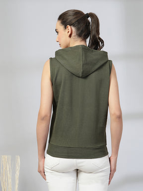 UZARUS Women's Half Sleeves Cotton Anthra Jacket with Hood