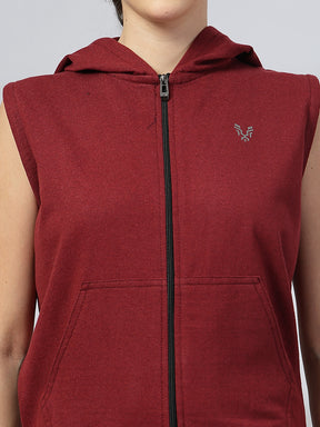 UZARUS Women's Half Sleeves Cotton Anthra Jacket with Hood
