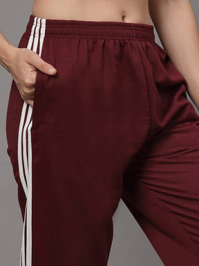 UZARUS CozyStride Women's Regular Fit Heavy Weight Fleece-Lined Winter Track Pants