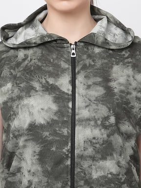 UZARUS Women's Relaxed Fit & Stretchable With Hoodie Neck Workout Jacket & Bottom Sets, Sleeveless Tracksuit Co-ord Set