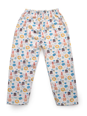 Uzarus Relaxed Pajama Pants with All Over Print for Boys and Girls (Bright Colors)(Regular Fit)(Pack of 5)