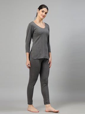 Uzarus  Snug Fit Thermal Set | Ladies 3/4 Thermal Top and Lower Set  | Thermal Top and Lower Set
